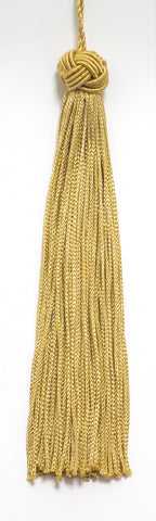Set of 10 Gold Woven Head Chainette Tassel, 5.5 Inch Long with 1 Inch Loop, Basic Trim Collection Style# BH055 Color: Medium Gold - B7