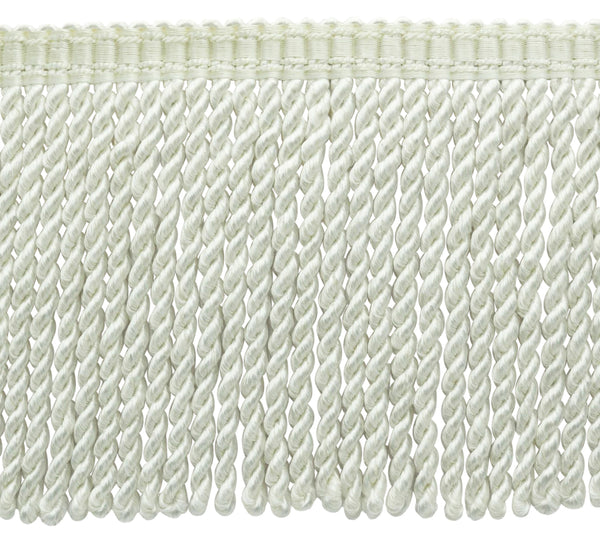 6 inch Long, Premium Quality, WHITE Bullion Fringe Trim with Decorative Gimp Design, Basic Trim Collection, Style BFS6-WVN (7837) Color: A1 Sold By the Yard