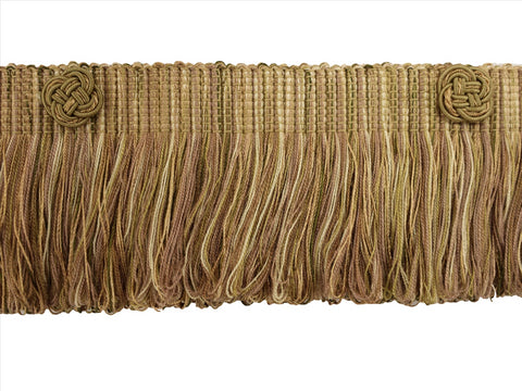 Beige, Olive Green, Champagne Baroque Coll 3 Inch Loop Fringe W/Rosette Style# 3LFBR Color: WINTER MEADOW - 6939 (Sold by The Yard)