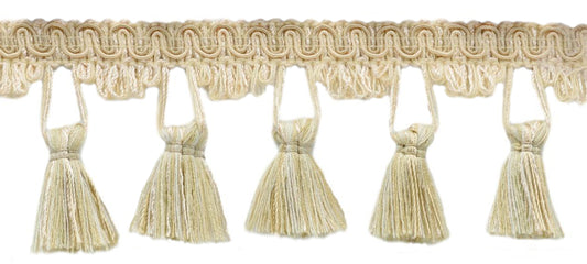 2.5 Inch Oyster, Kasha, Shell, Sandstone Tassel Fringe Trim / Style# TFC025 / Color: Dreamsicle - PR01 / Sold By the Yard - DecoPro