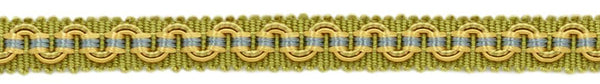 18 Yard Package of 3/8 inch Alexander Collection Decorative Gimp Braid / Gold, Green, Blue / Style# 0038AG / Color: Mermaid - LX04 (54 Ft / 16.5 Meters)