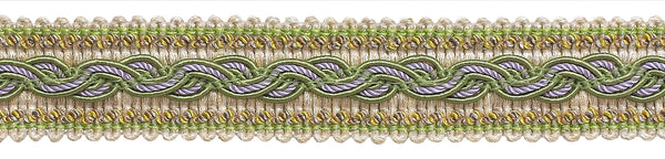 Lilac Gold Baroque Collection Gimp Braid 1-1/4 inch Style# 0125BG Color: WINTER LILAC - 8426 (Sold by The Yard)