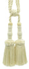 Beautiful Ecru Double Tassel Tieback / 8 inch Tassel, 29 inch Spread / Style# TBC8-2 Color: Ivory - A2