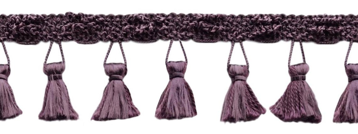 9 Yard Value Pack of 2.5 Inch Eggplant / Plum Purple Tassel Fringe Trim, Basic Trim Collection, Style# ETF Color: H07 (27 Ft / 8 Meters) - DecoPro