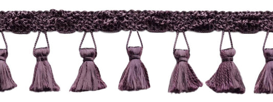 9 Yard Value Pack of 2.5 Inch Eggplant / Plum Purple Tassel Fringe Trim, Basic Trim Collection, Style# ETF Color: H07 (27 Ft / 8 Meters) - DecoPro