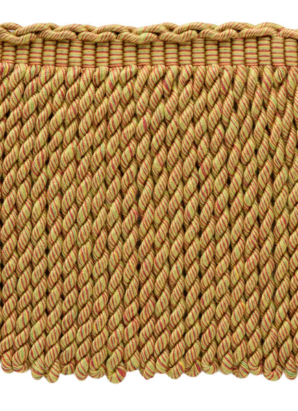 6 Inch Long Alpine Green, Pink, Off White/Pink/Green Bullion Fringe Trim / Style# BFEMP6 (21987) / Color: Picnic - W163 / Sold By the Yard