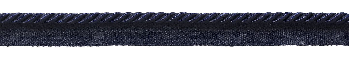 Small 3/16 inch Basic Trim Lip Cord (Dark Navy), Sold by The Yard , Style# 0316S Color: DARK Dark Navy Blue - J3 - DecoPro