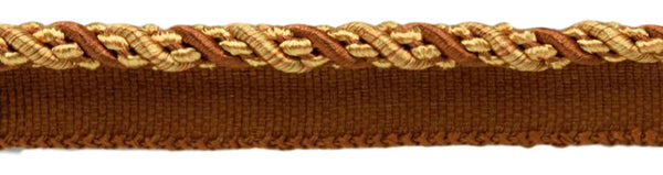 Medium 4/16 inch Copper Bronze Gold, Noblesse Collection Lip Cord Style# 0416H Color: English Toffee - 08 (Sold by The Yard)