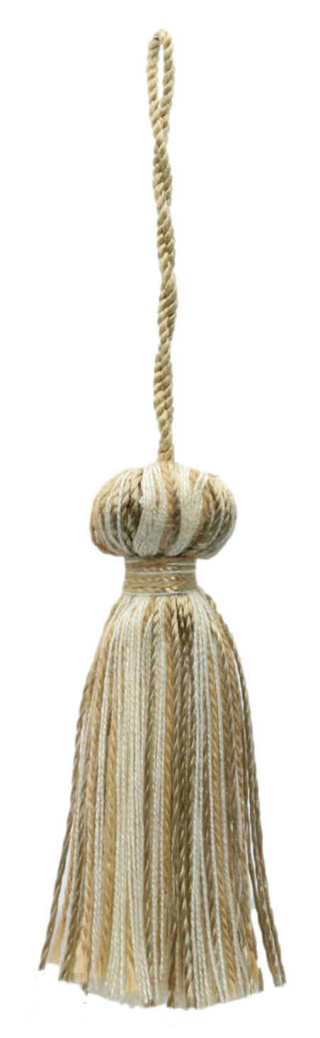 3" Tassel (7.5cm) Small Bell Tassel | Craft Tassel (BT3-CR) | Sold Individually, #P84 Multicolor / Tan Beige - DecoPro