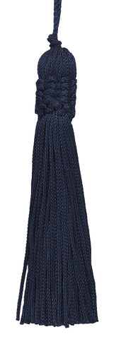 Set of 10 Navy Blue Crown Head Chainette Tassel, 4 Inch Long with 2 Inch Loop, Basic Trim Collection Style# CT04 Color: Dark Navy Blue - J3