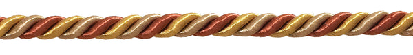 Medium RUST GOLD Baroque Collection 5/16 inch Decorative Cord Without Lip Style# 516BNL Color: CINNAMON TOAST - 6122 (Sold by The Yard)