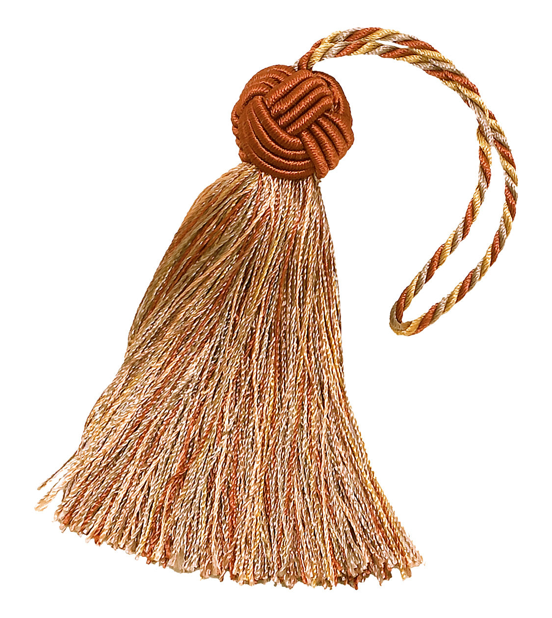 Decorative 3.5 inch Tassel / RUST GOLD / Baroque Collection Style# BTS Color: CINNAMON TOAST - 6122 - DecoPro