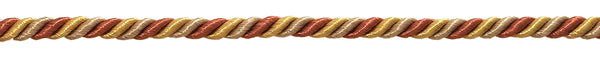 Small RUST GOLD Baroque Collection 3/16 inch Decorative Cord Without Lip Style# 316BNL Color: CINNAMON TOAST - 6122 (Sold by The Yard)