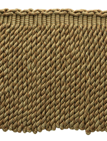 18 Yard Pack - 6 Inch Long Brown, Light Brown, Sea Green Bullion Fringe Trim / Basic Trim Collection / Style# BFEMP6 (21987) / Color: Bridle Path - W165 (54 Ft / 16.5 Meters)
