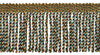 3 Inch Light Peacock Teal, Camel Gold, Brown Bullion Fringe Trim / Style# EF300 (24108), Color: Peacock - PR24 / Sold by the Yard