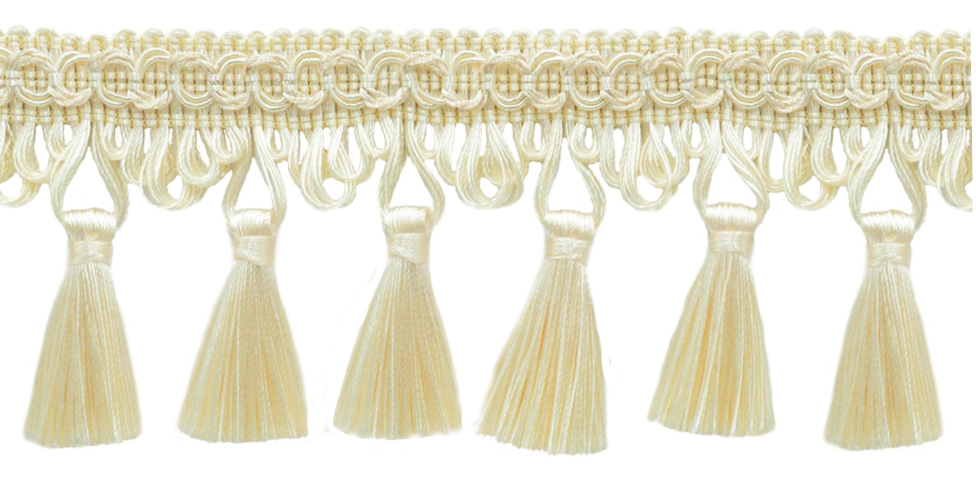 5 Yard Value Pack / 3.5 Inch Tassel Fringe Trim / Style# STF035 / Color: Peach Silk - E15 / 15 Ft / 4.6M - DecoPro