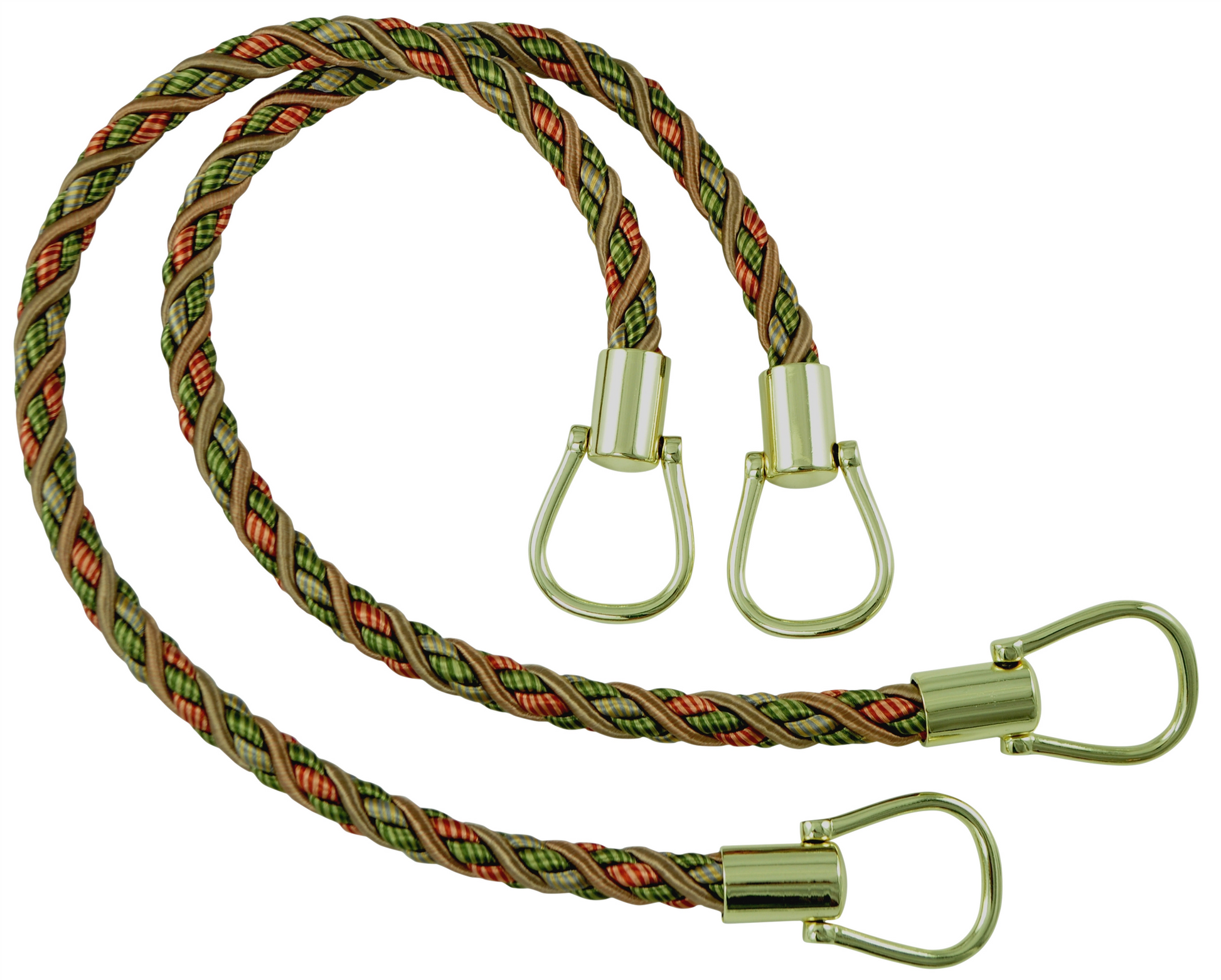 Pair of Elegant Light Bronze, Olive Green, Terracotta 6 Ply Curtain & Drapery Rope Tiebacks, 18 inch Long, Approx. 1/2 inch Thick, Style# BRTBM Color# CHAPARRAL - 5615 - DecoPro