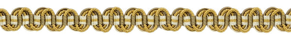 5 Yard Value Pack / 5/8 inch Braided Decorative Soutache Gold, Ivory, Beige Gimp Braid / Style# 0058ARG Color: Golden Birch - AR01 (15 Ft / 4.6M)