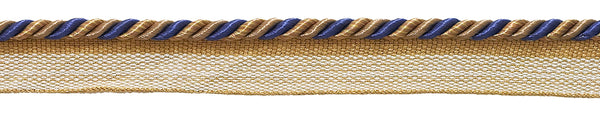 Small NAVY BLUE TAUPE Baroque Collection 3/16 inch Cord with Lip Style# 0316BL Color: NAVY TAUPE - 5817 (Sold by The Yard)
