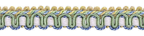 27 Yard Value Pack of Gold, Green, Blue 1/2 inch Imperial II Gimp Braid Style# 0050IG Color: MOUNTAIN SPRING - 4668B (25 Meters / 81 Ft.)