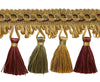 Gold, Wine , Green 2 3/4 inch Imperial II Tassel Fringe Style# NT2502 Color: HOLIDAY SPLENDOR - 3752 (Sold by The Yard)