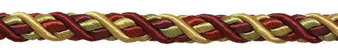 10 Yard Value Pack of Large WINE GOLD Baroque Collection 7/16 inch Decorative Cord Without Lip Style# 716BNL Color: AUTUMN LEAVES - 5716 (30 Ft / 9 Meters)