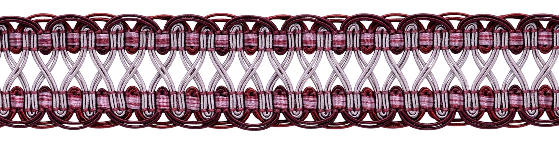 1 1/4" (3cm) Marrakesh Collection Fancy Woven Braid Trim (Style# 0125RWG) | 12 Yards (36 ft/11m) Holly Red Multicolor #VL01 (Wine Red, Pine Green, Pure White) - DecoPro