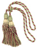 Beautiful Champagne Gold, Crimson, Celadon Green Curtain & Drapery Large Double Tassel Tieback/10 inch tassel, 38 inch Spread Decorative Rope Holdback / Style# TBEL10-2 (21204) Color: EL08