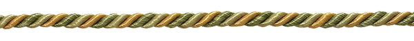 Small Olive Gold Baroque Collection 3/16 inch Decorative Cord Without Lip Style# 316BNL Color: GOLDEN OLIVE - 1755 (Sold by The Yard)