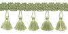 27 Yard Package - 2.5 Inch Medium Green Tassel Fringe Trim / Basic Trim Collection / Style# ETF / Color: Vintage Green - L83 (81 Ft / 24.7 Meters)