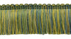 Alexander Collection 2 inch Brush Fringe Trim / Gold, Green, Blue / Style#: 0200AXB (21763) / Color: Mermaid - LX04 / Sold by the Yard