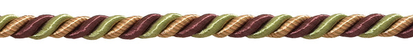 10 Yard Pack of Medium PLUM OLIVE GREEN Baroque Collection 5/16 inch Decorative Cord Without Lip Style# 516BNL Color: PLUM OLIVE – 7346 (30 Ft / 9 Meters)