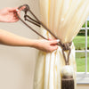 Stunning Brown Mother of Pearl Curtain and Drapery Tassel Tieback W/ 8 1/2 inch , 28 inch Spread (embrace), Tassel, Decorative Rope Holdback to Enhance the Look of Curtains and Drapes Style# TBMOP8 P07 - Mocha