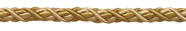 Large Two Tone Gold Baroque Collection 7/16 inch Decorative Cord Without Lip Style# 716BNL Color: GOLD MEDLEY - 8633 (Sold by The Yard)
