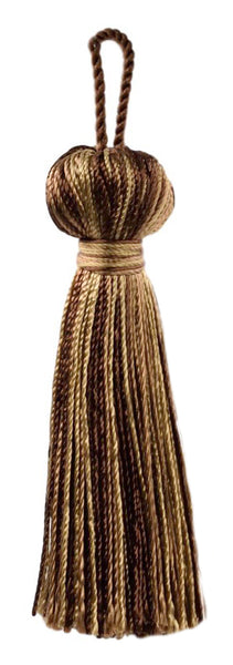 Toast, Camel Beige, Oak Brown Petite Multi-colored Key Tassel / 3 inches long Tassel with 1 inch loop / Princess Collection / Style# BT3 (11309) Color: Hazlenut - PR03