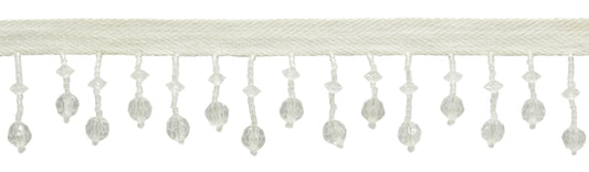 1 1/2" (3.5cm) Beautiful Handcrafted Lantern Beaded Fringe Trim | Fringe Trim (Style# B40682-AC), #CLRA1 Multicolor / Translucent Clear - Sold By The Yard - DecoPro