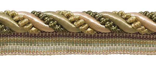 Large Light Olive Green, Light Gold 7/16 inch Imperial II Lip Cord Style# 0716I2 Color: WINTER PRAIRIE - 2935 (Sold by The Yard)