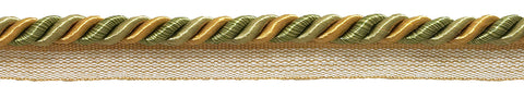 10 Yard Value Pack of Medium Olive Gold Baroque Collection 5/16 inch Cord with Lip Style# 0516BL Color: GOLDEN OLIVE - 1755 (30 Ft / 9 Meters)
