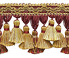 5 Yard Value Pack of Burgundy Red, Gold 3 3/4 inch Imperial II Tassel Fringe Style# TFI2 Color: BURGUNDY GOLD - 1253 (15 Ft / 4.5 Meters)