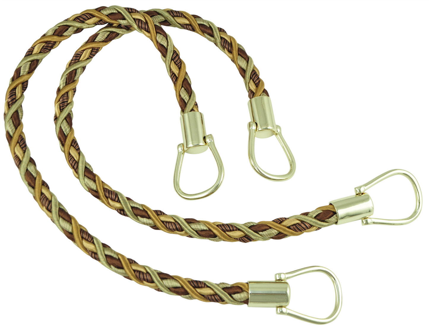 Pair of Elegant BROWN GOLD Curtain & Drapery Rope Tiebacks, 18 inch Long, Approx. 1/2 inch Thick, Style# BRTBM Color# GOLDEN CHESTNUT - 5207 - DecoPro