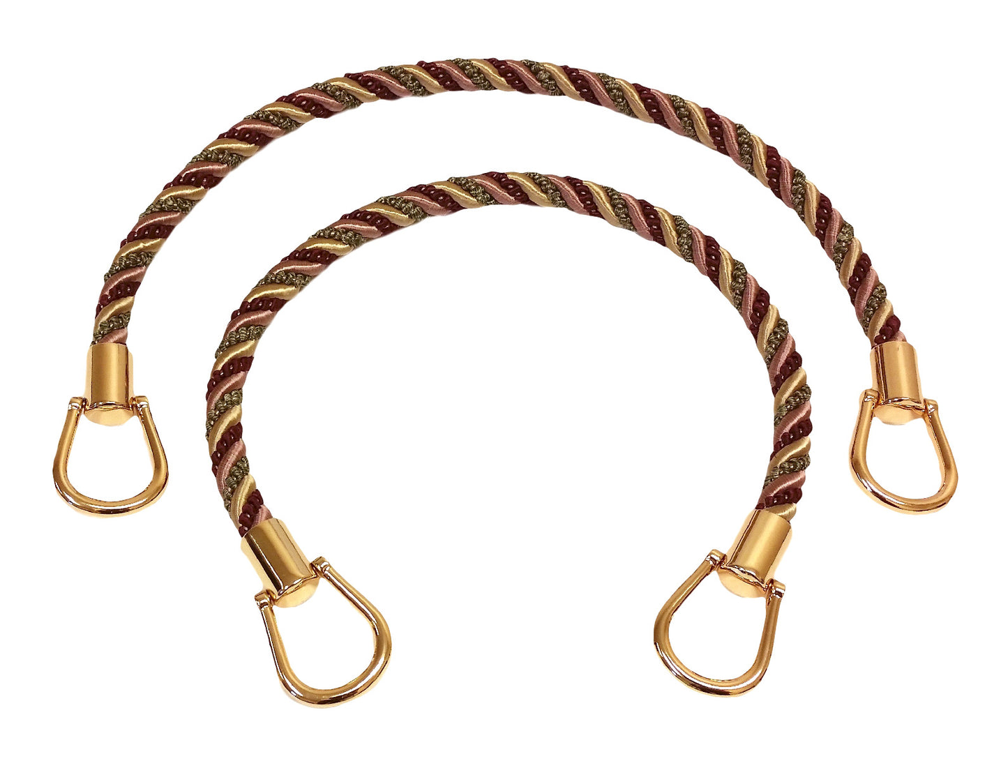 Pair of Elegant Cherry Red, Beige, Green Curtain & Drapery Rope Tiebacks, 18 inch Long, Approx. 1/2 inch Thick, Style# IRTBM Color# BERRY PATCH - 4260 - DecoPro