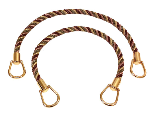 Pair of Elegant Cherry Red, Beige, Green Curtain & Drapery Rope Tiebacks, 18 inch Long, Approx. 1/2 inch Thick, Style# IRTBM Color# BERRY PATCH - 4260 - DecoPro