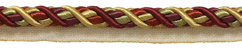 27 Yard Package of Large WINE GOLD Baroque Collection 7/16 inch Cord with Lip Style# 0716BL Color: AUTUMN LEAVES - 5716 (25 Meters / 81 Ft.)