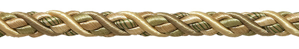 Large Beige, Olive Green, Champagne Baroque Collection 7/16 inch Decorative Cord Without Lip Style# 716BNL Color: WINTER MEADOW - 6939 (Sold by The Yard)