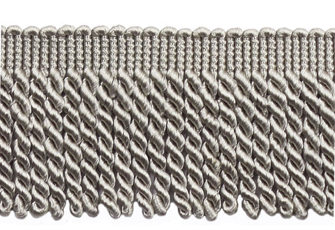 27 Yard Package - 3 Inch Long Grey Bullion Fringe Trim, Style# BFS3 Color: Silver Grey - 049 (81 Ft / 25 Meters)