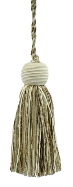 Decorative 4 inch Tassel / Light Brown, Ivory, Sandstone Beige / Veranda Collection / Style# VTS / Color: Cappuccino - VNT1, Sold Individually