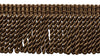 3 inch Long Hot Chocolate Bullion Fringe Trim with Decorative Gimp Design / Basic Trim Collection / Style# BFS3-WVN (22042) Color: Sable Brown - E29 / Sold By the Yard