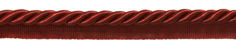 10 Yard Pack of Large 3/8 inch Basic Trim Lip Cord, 0038S Color: CHERRY RED E13