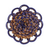 Decorative Rosette 2.5 inch , Ultramarine Blue, Tan / Baroque Collection Style# BR Color: NAVY TAUPE - 5817