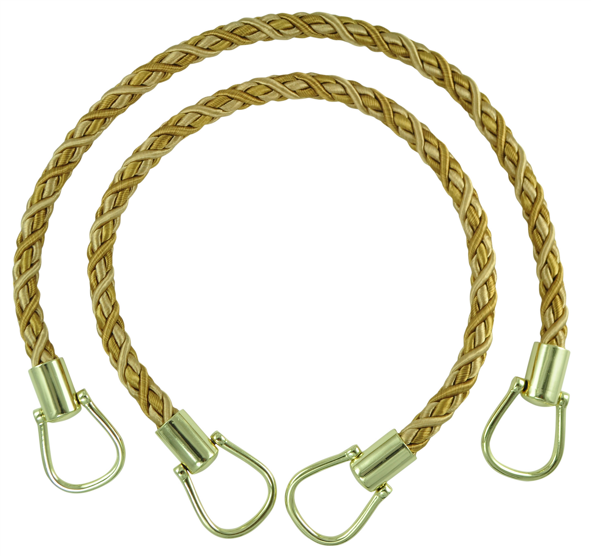 Pair of Elegant Two Tone Gold Curtain & Drapery Rope Tiebacks, 18 inch Long, Approx. 1/2 inch Thick, Style# BRTBM Color# GOLD MEDLEY - 8633 - DecoPro